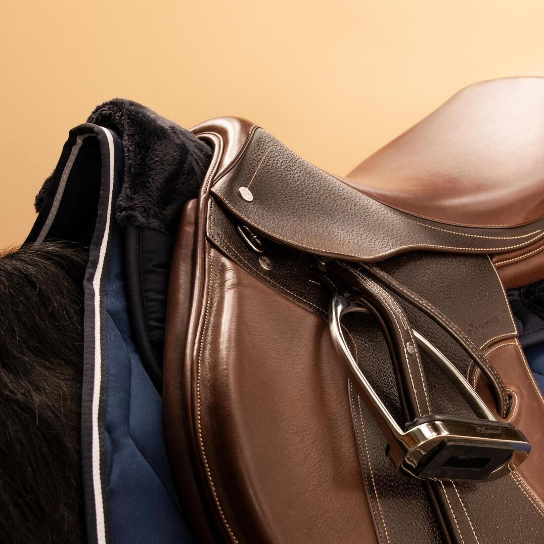 Horse And Pony Synthetic Sheepskin Saddle - PAD100, Blue, No Color, large image number 5