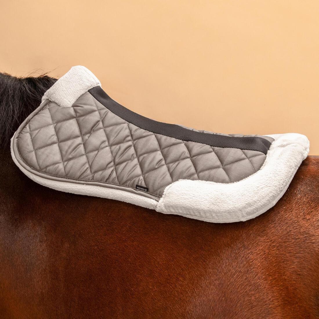 Horse Riding Synthetic Sheepskin Saddle Pad For Horse And Pony - 500, Brown, No Color, large image number 4
