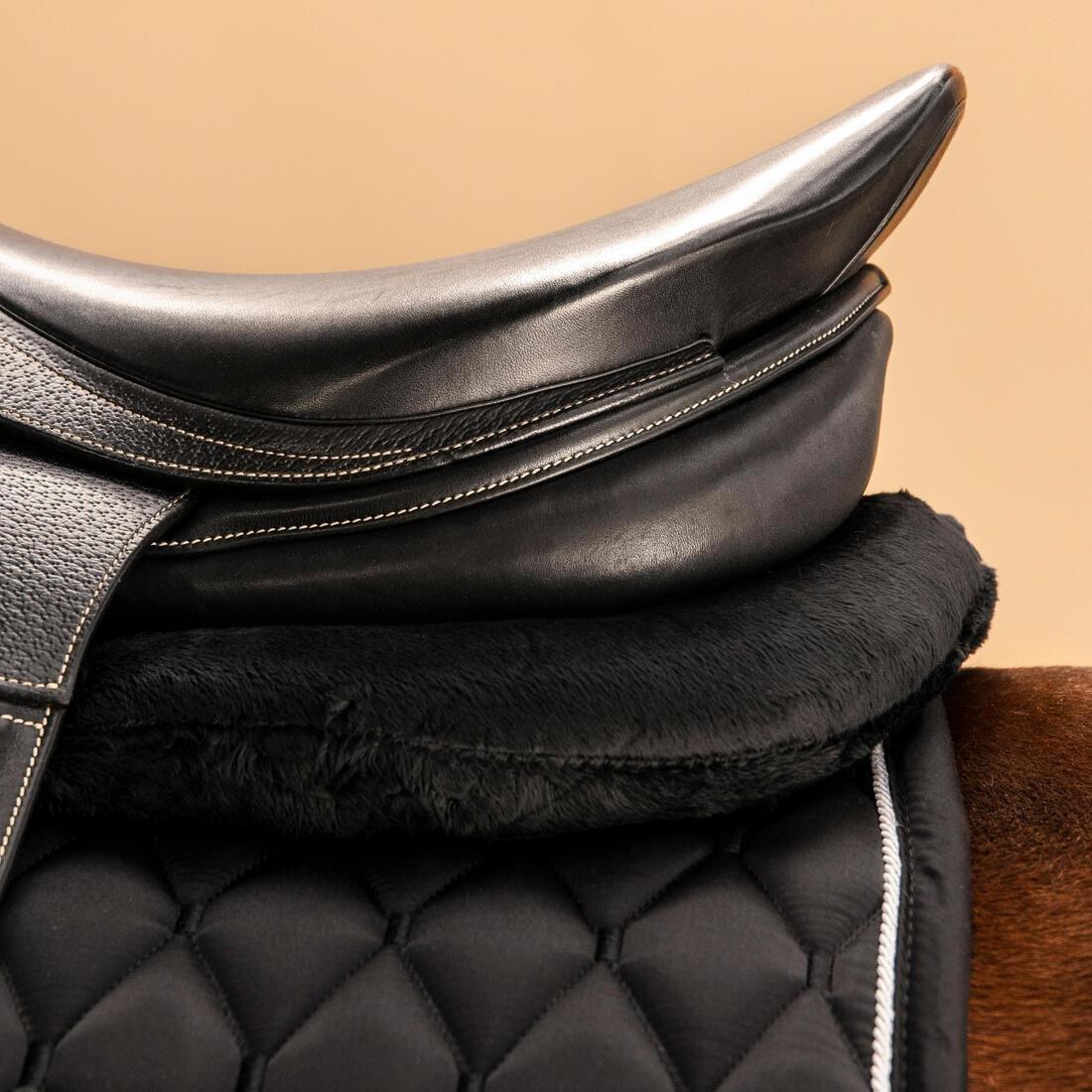 Horse Riding Synthetic Sheepskin Saddle Pad For Horse And Pony - 500, Brown, No Color, large image number 11