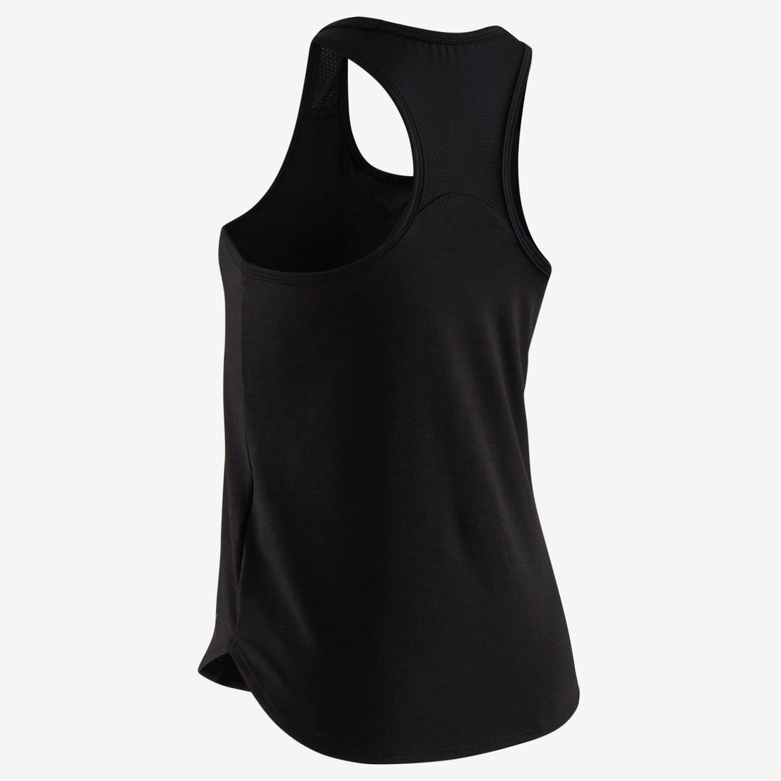 Girls Breathable Gym Tank Top 500 Print, Navy Blue, No Color, large image number 7