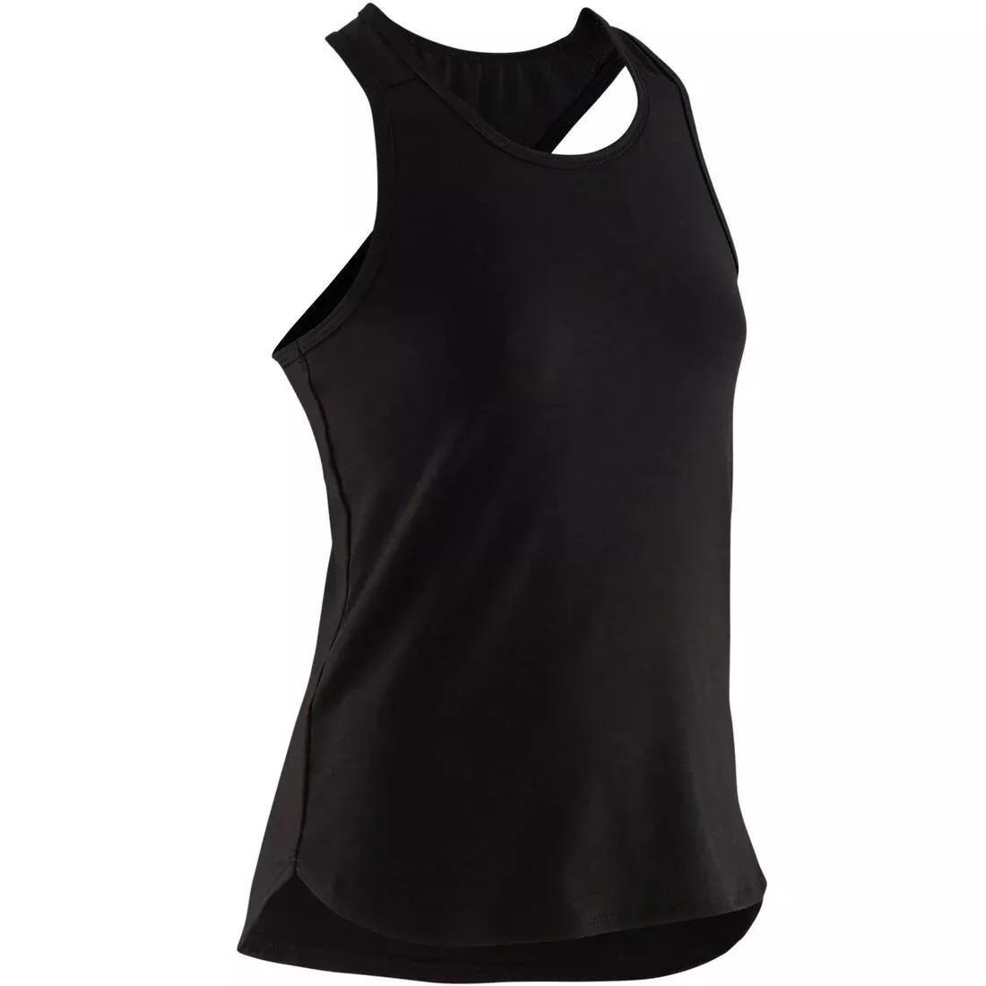 Girls Breathable Gym Tank Top 500 Print, Navy Blue, No Color, large image number 12
