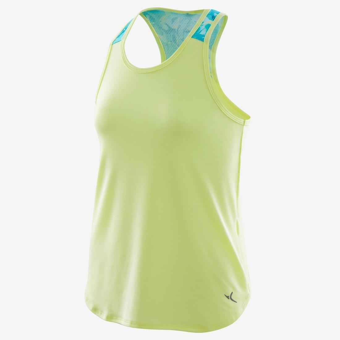 Girls Breathable Gym Tank Top 500 Print, Navy Blue, No Color, large image number 13
