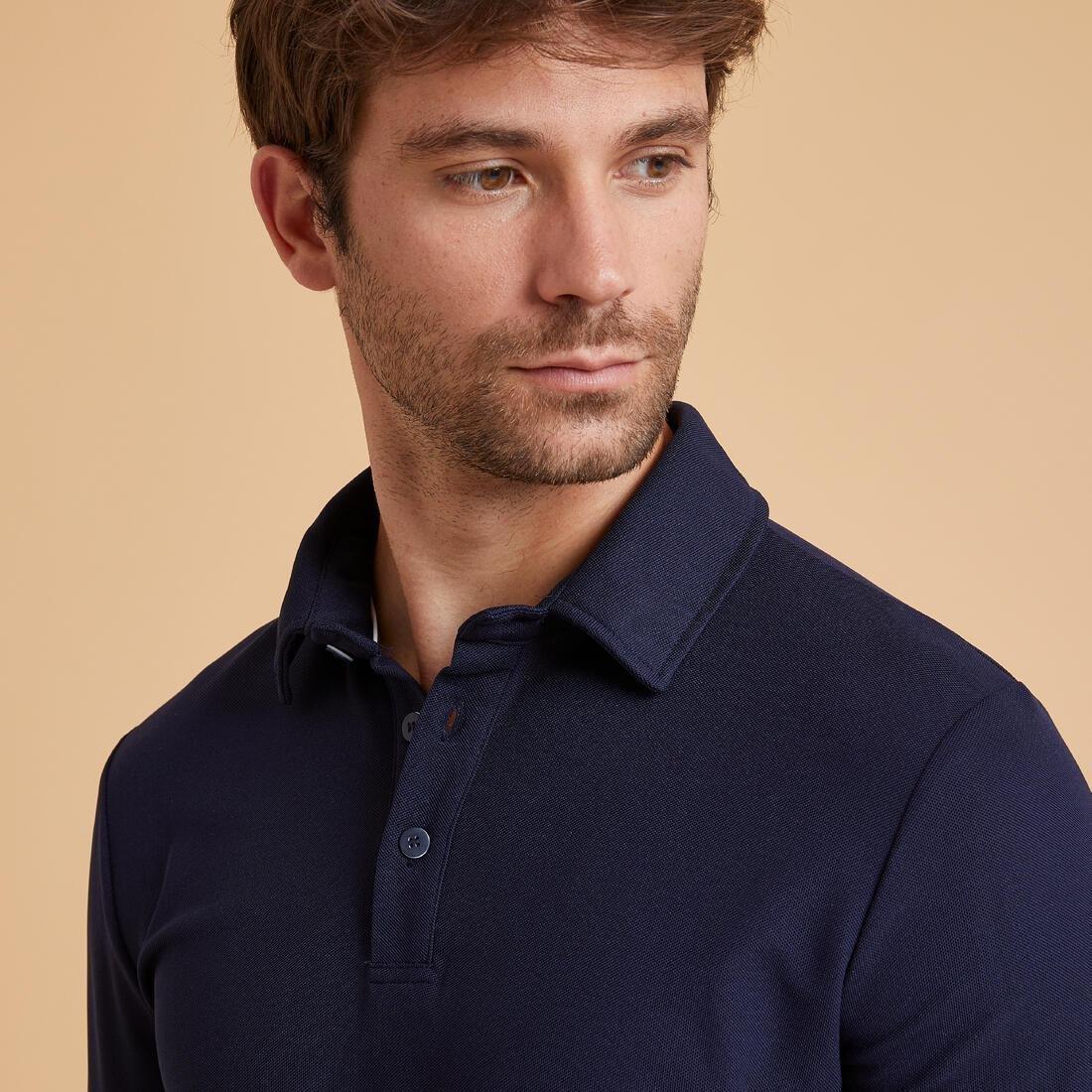 Men Horse Riding Polo Shirt, Asphalt Blue, , large image number 1
