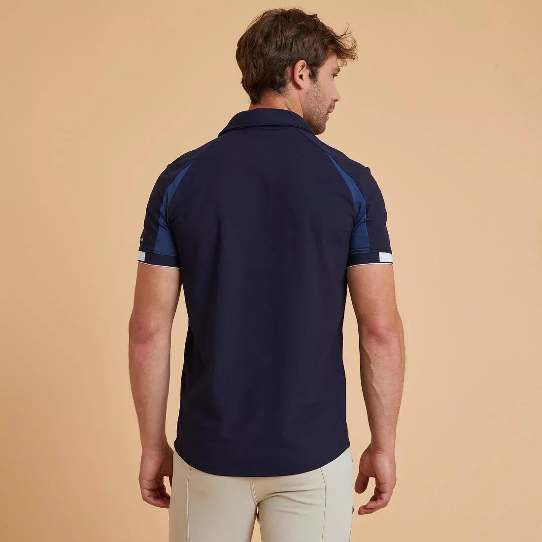 Men Horse Riding Polo Shirt, Asphalt Blue, , large image number 4