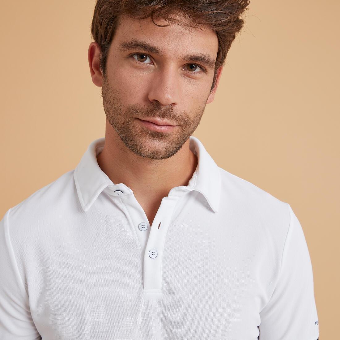 Men Horse Riding Polo Shirt, Asphalt Blue, No Color, medium