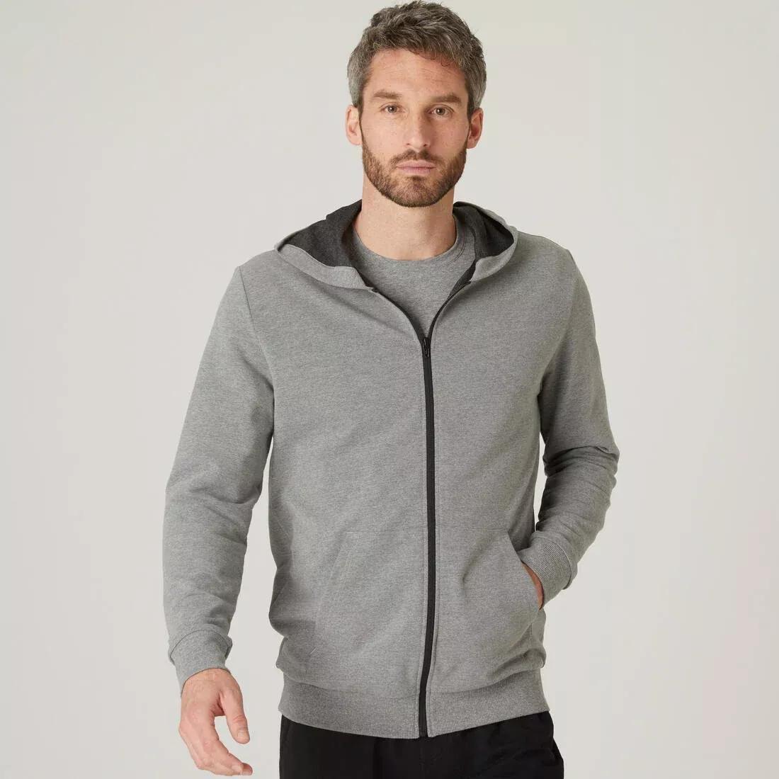 Lightweight Zippered Fitness Hoodie, Pewter, , large image number 0