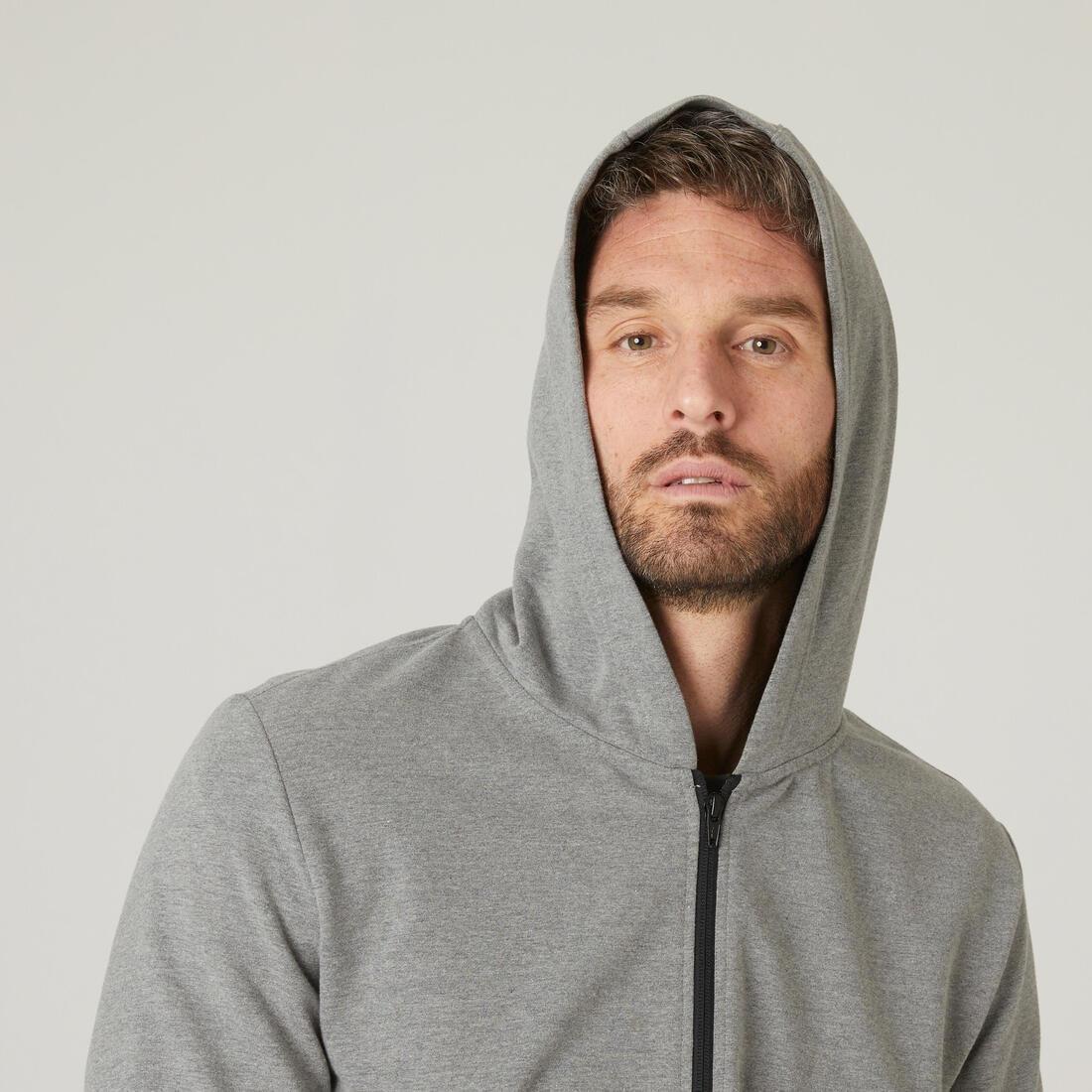 Lightweight Zippered Fitness Hoodie, Pewter, , large image number 3