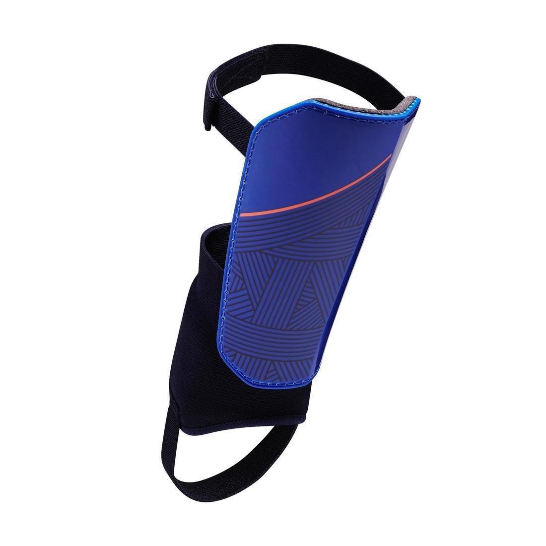 Kids Football Shin Pads F140, Black, No Color, large image number 4