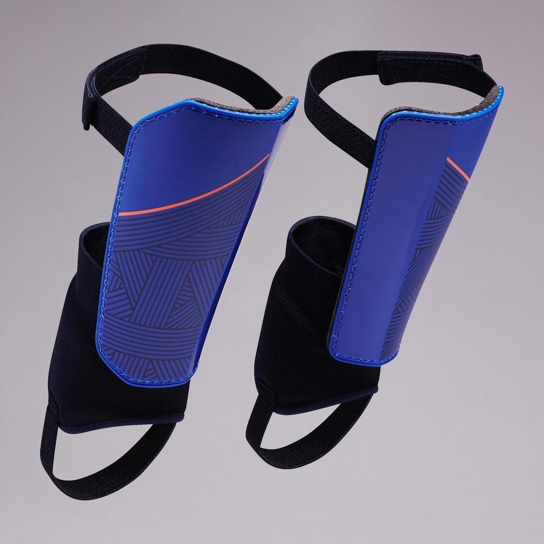 Kids Football Shin Pads F140, Black, No Color, large image number 5