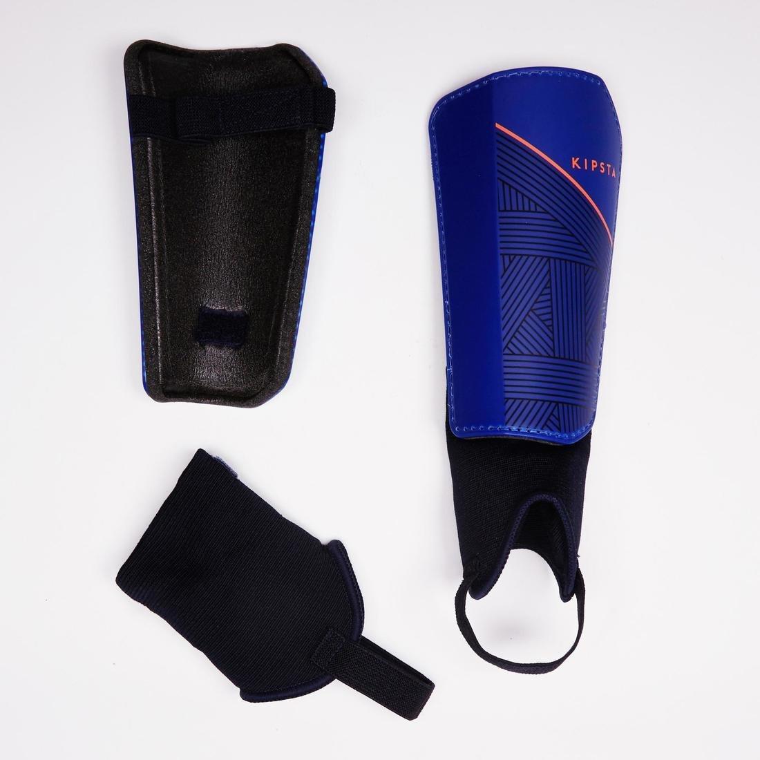 Kids Football Shin Pads F140, Black, No Color, large image number 8