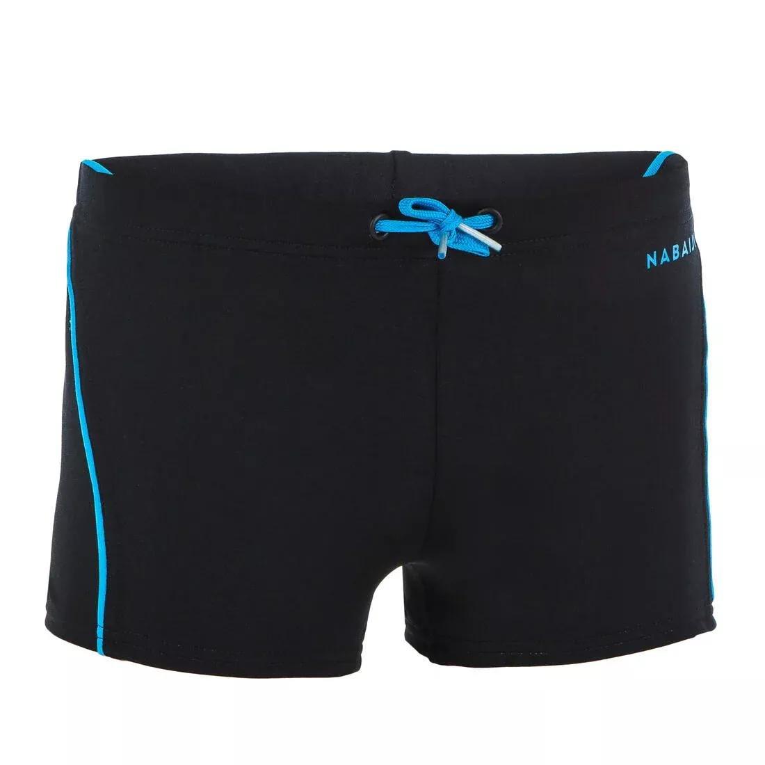 Boys' Swimming Boxer 100 Plus, Black, No Color, medium