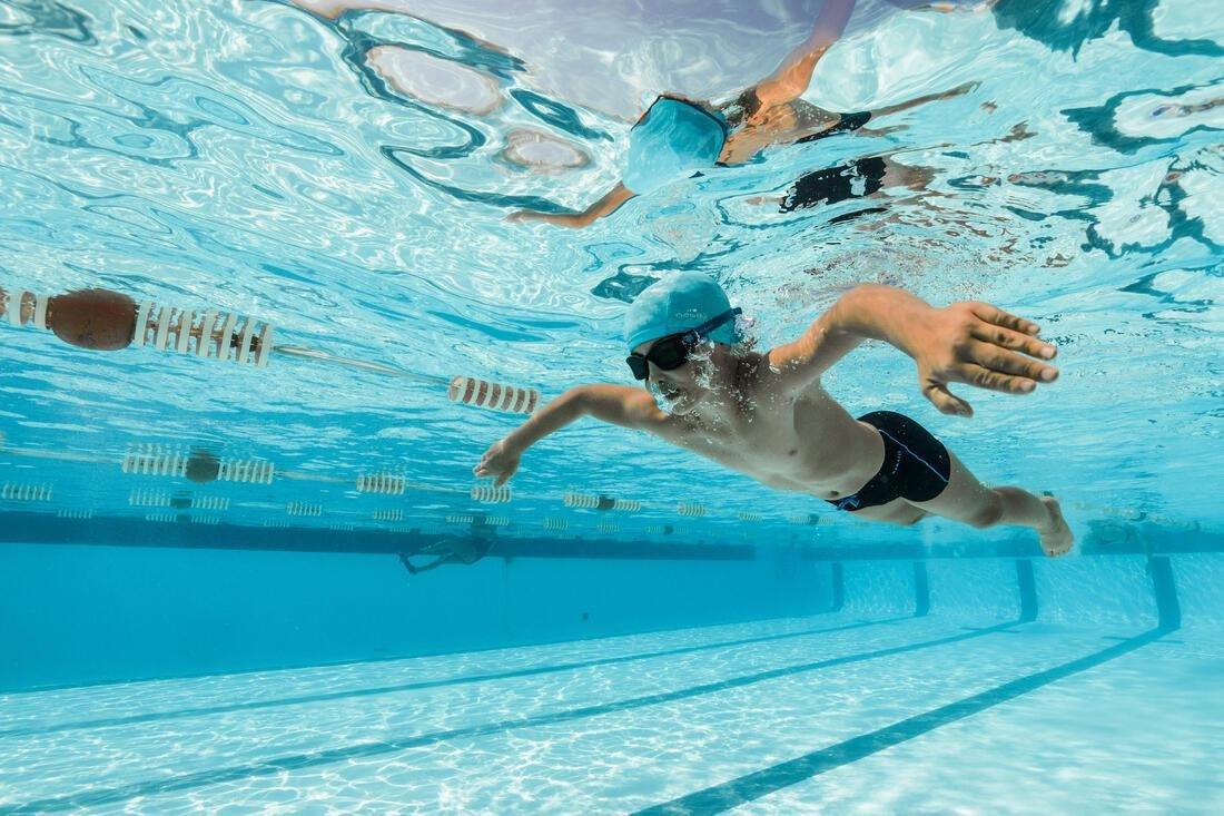 Boys' Swimming Boxer 100 Plus, Black, No Color, medium