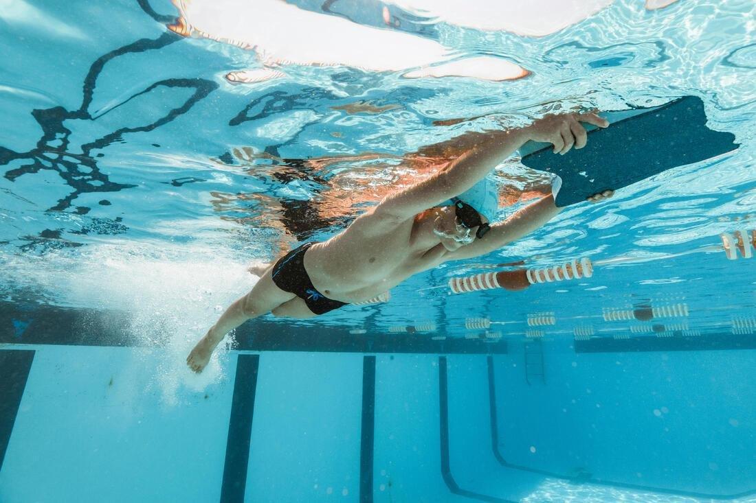 Boys' Swimming Boxer 100 Plus, Black, No Color, medium