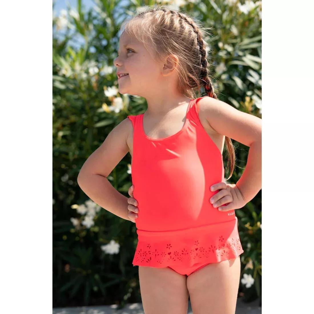 FLUO ULTRA PINK Baby Girls' 1-Piece Miniskirt Swimsuit, , large image number 8