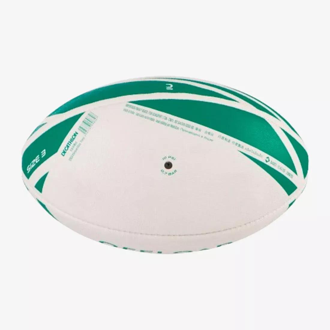 Size 3 Rugby Training Ball - R100, Green, No Color, large image number 1