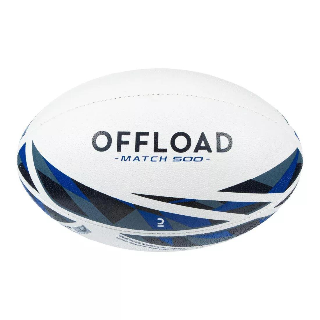 Rugby Ball R500 Match, White, No Color, large image number 0