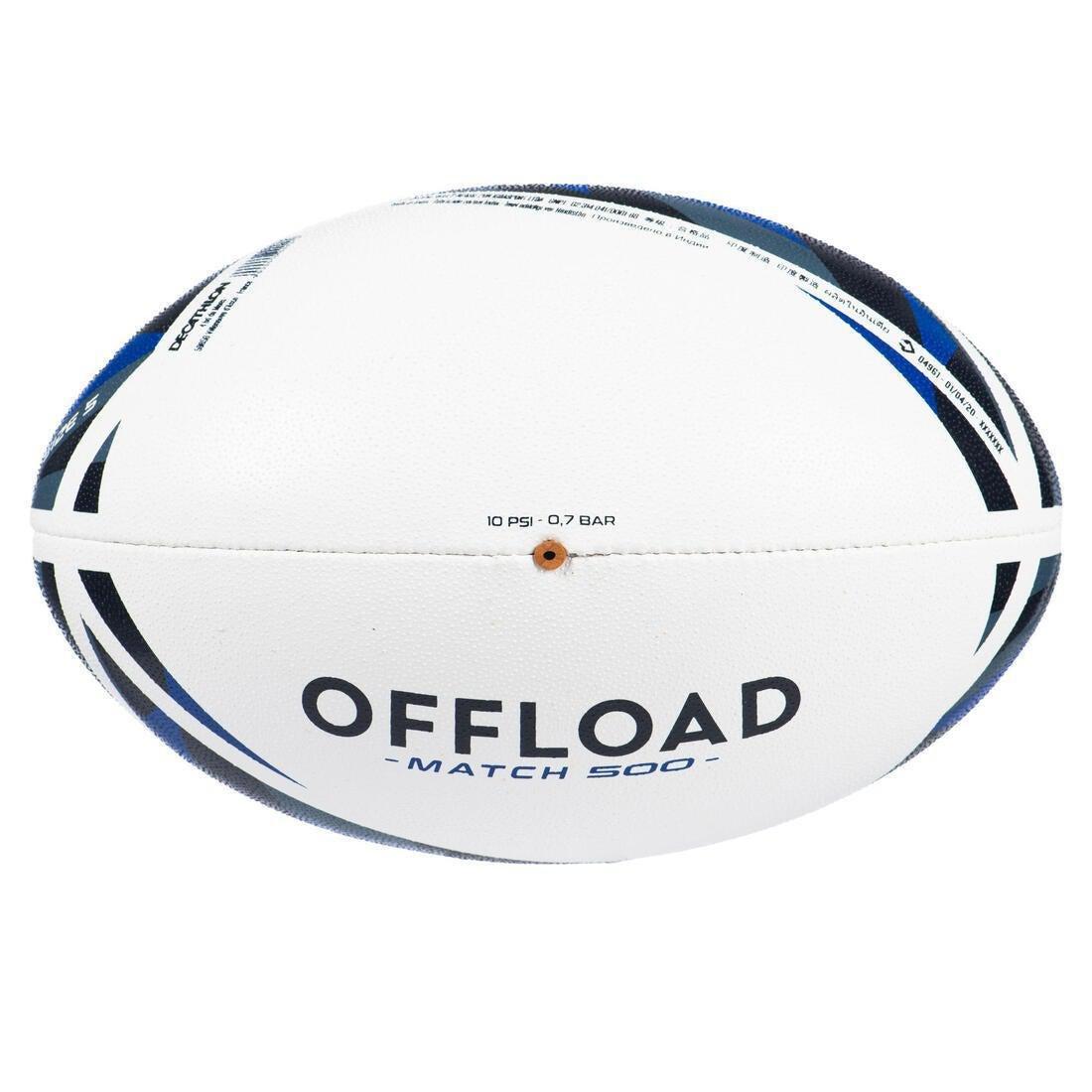 Rugby Ball R500 Match, White, No Color, large image number 4