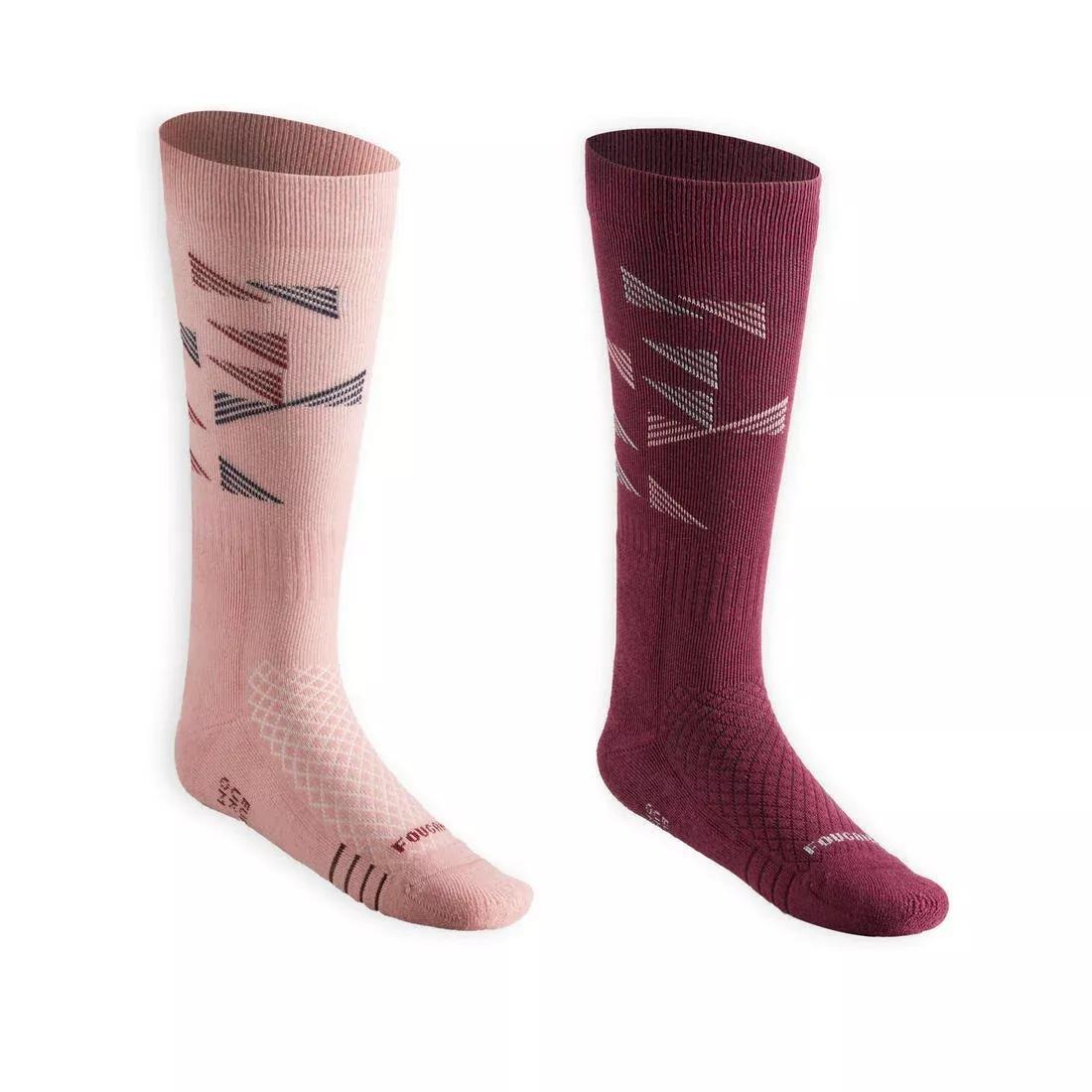 PINK Kids' Riding Socks SKS 500 - Navy/Midnight Print, No Color, large image number 0