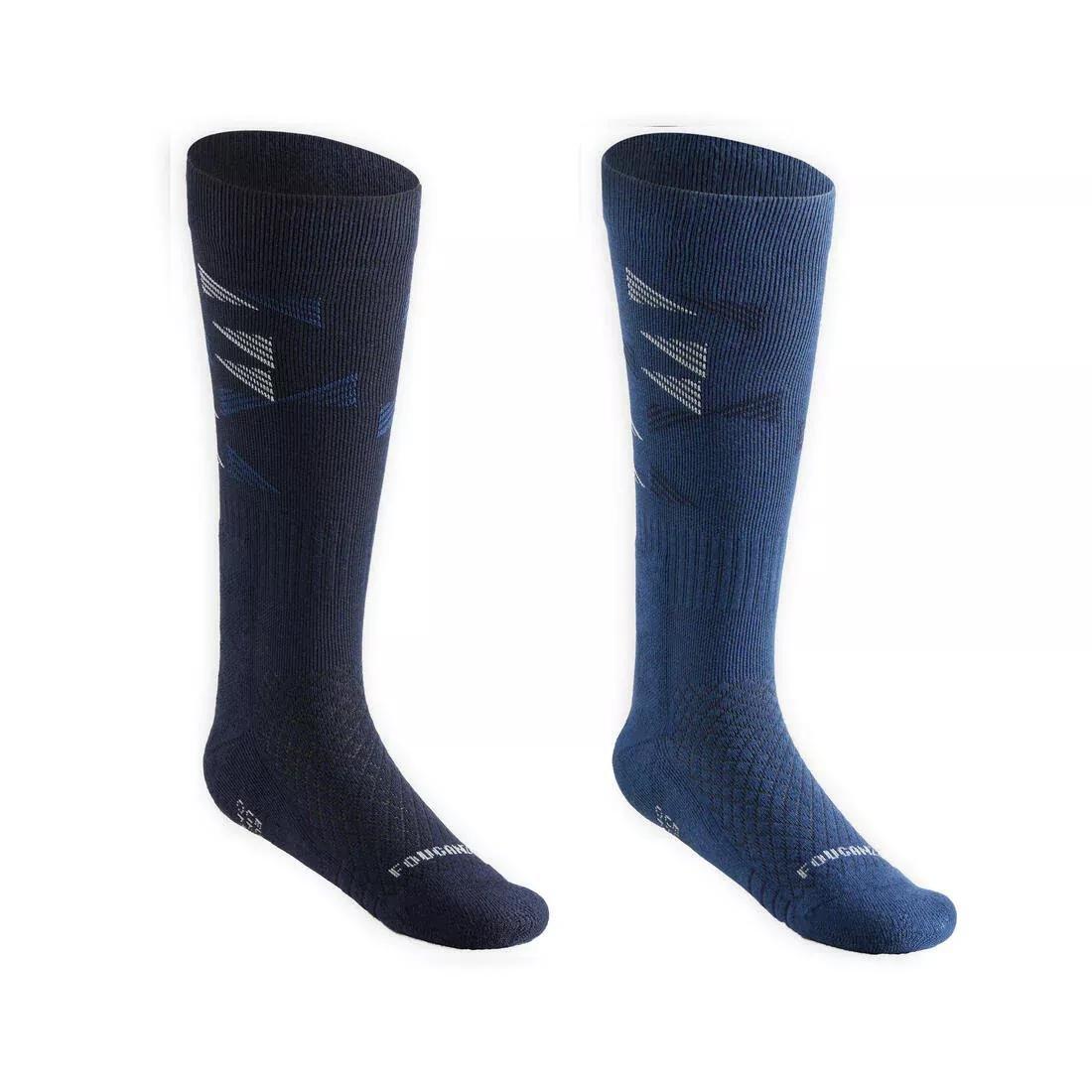 PINK Kids' Riding Socks SKS 500 - Navy/Midnight Print, No Color, large image number 3