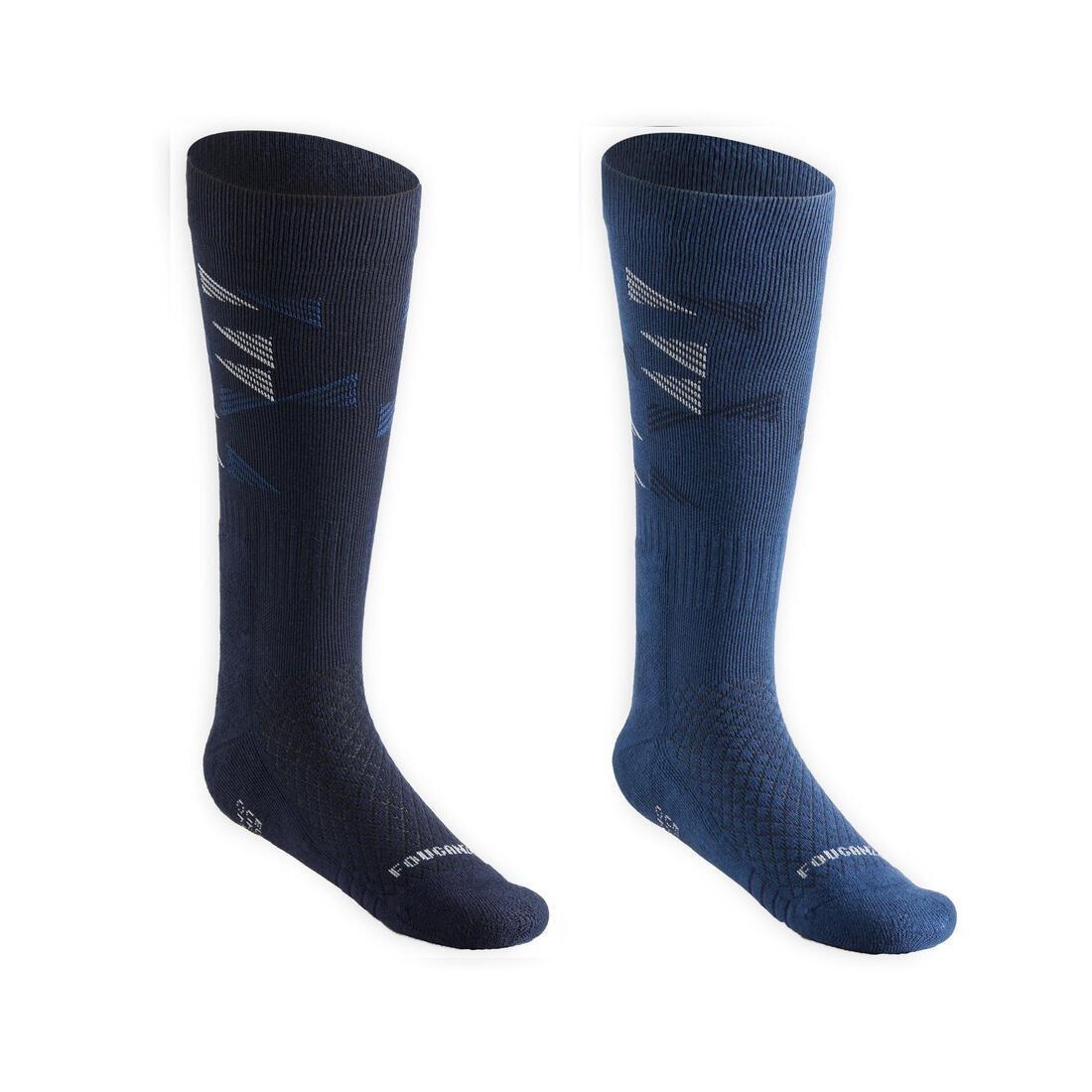 FOUGANZA - Kids Riding Socks - Sks 500 , Blue