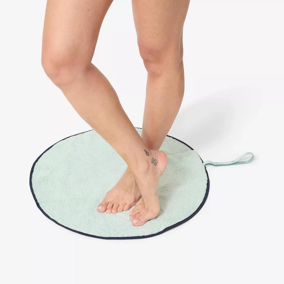 Microfibre Foot Towel Double-Sided Soft Diameter 60 cm, Black, No Color, large image number 1