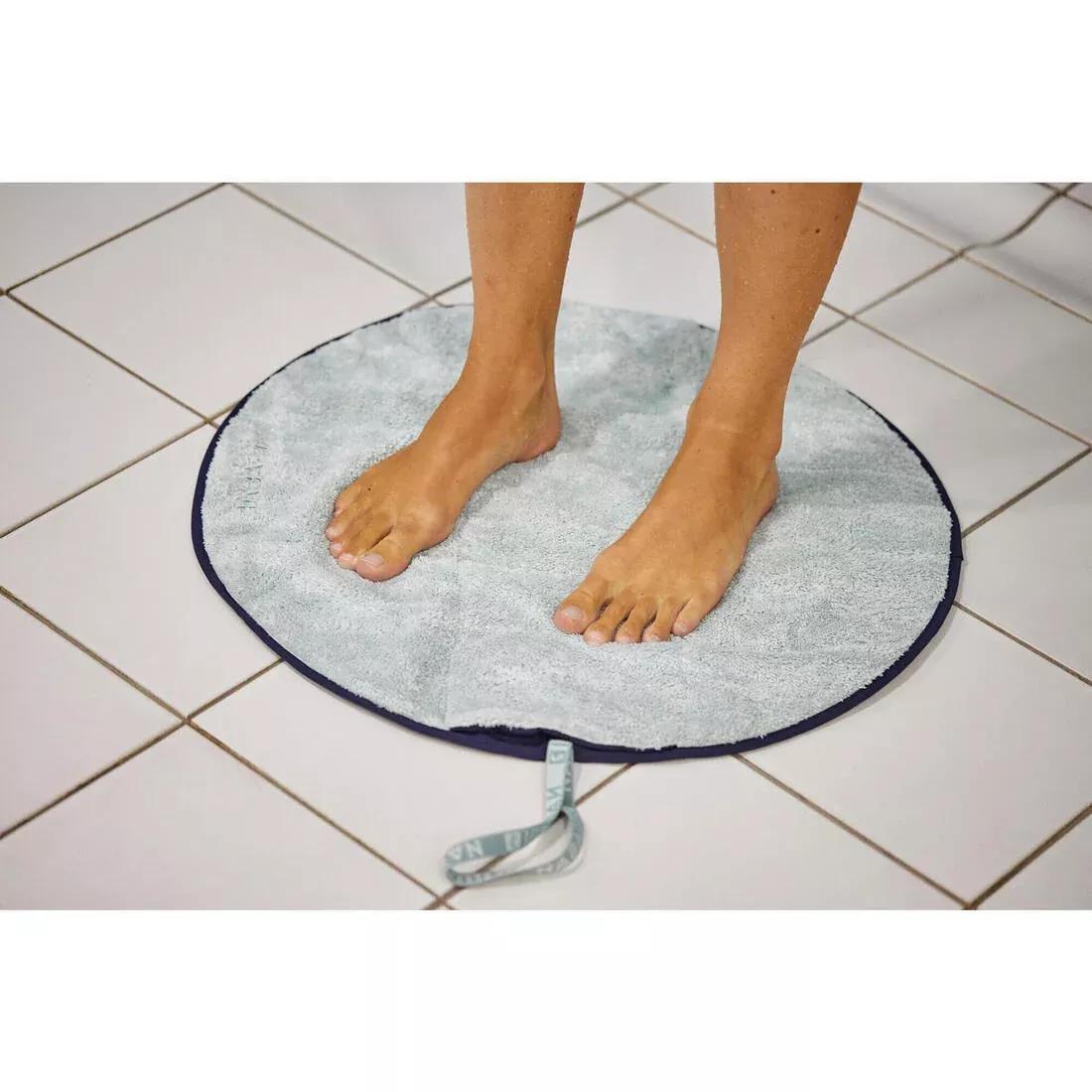 Microfibre Foot Towel Double-Sided Soft Diameter 60 cm, Black, No Color, large image number 7