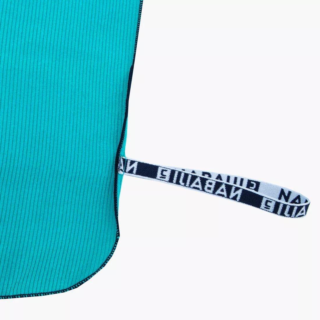 Swimming Microfibre Towel, Striped, Teal Green, No Color, large image number 3