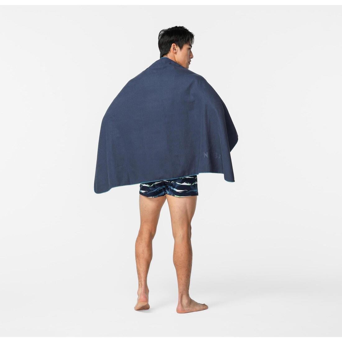 Swimming Microfibre Towel, Striped, Teal Green, No Color, large image number 10
