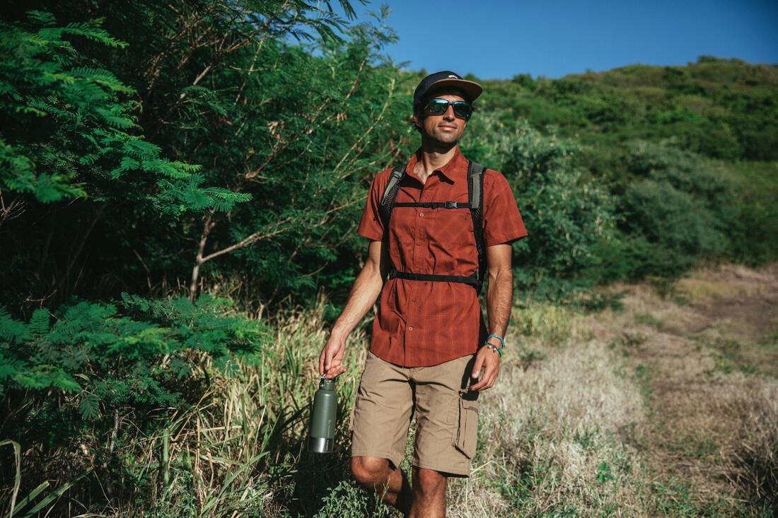 Men's Travel Trekking Cargo Shorts - TRAVEL 500, asphalt blue, No Color, large image number 3