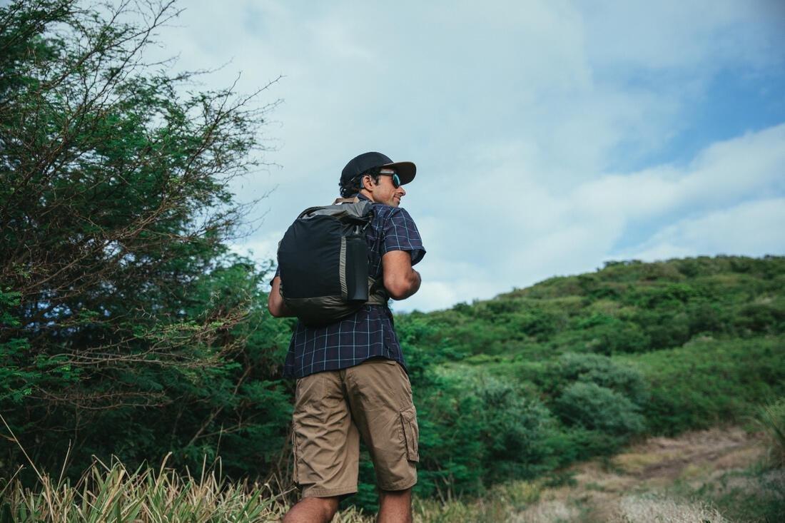 Men's Travel Trekking Cargo Shorts - TRAVEL 500, asphalt blue, No Color, large image number 5