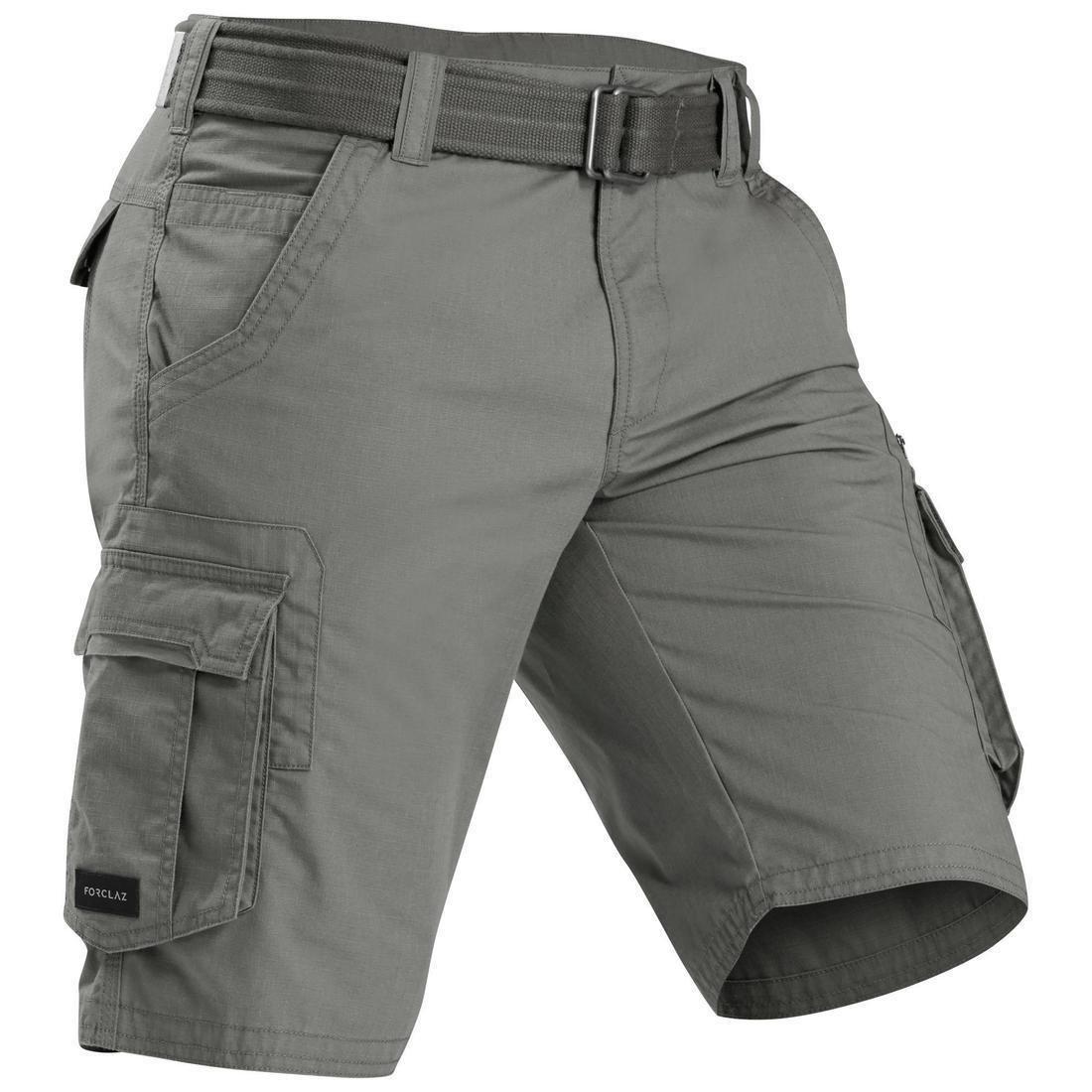 FORCLAZ - Mens Travel Trekking Cargo Shorts Travel100 , Khaki Brown