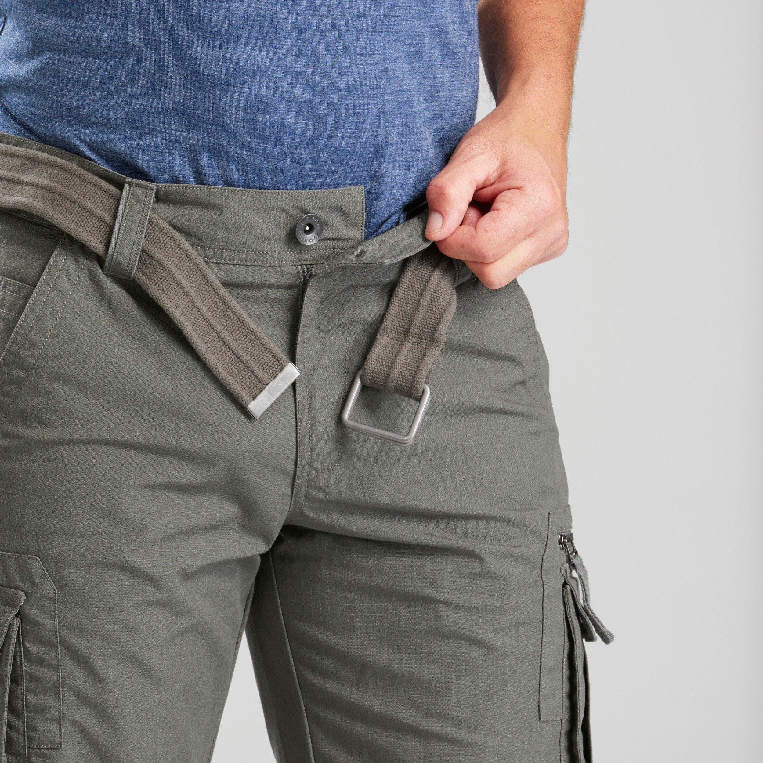 Mens Travel Trekking Cargo Shorts Travel100 , Khaki Brown, No Color, large image number 5