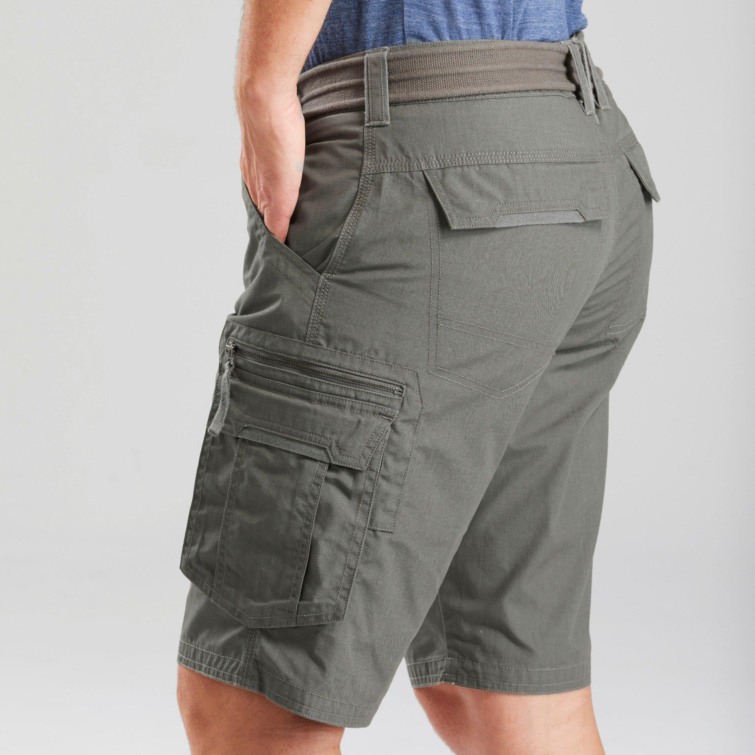 FORCLAZ - Mens Travel Trekking Cargo Shorts Travel100 , Khaki Brown