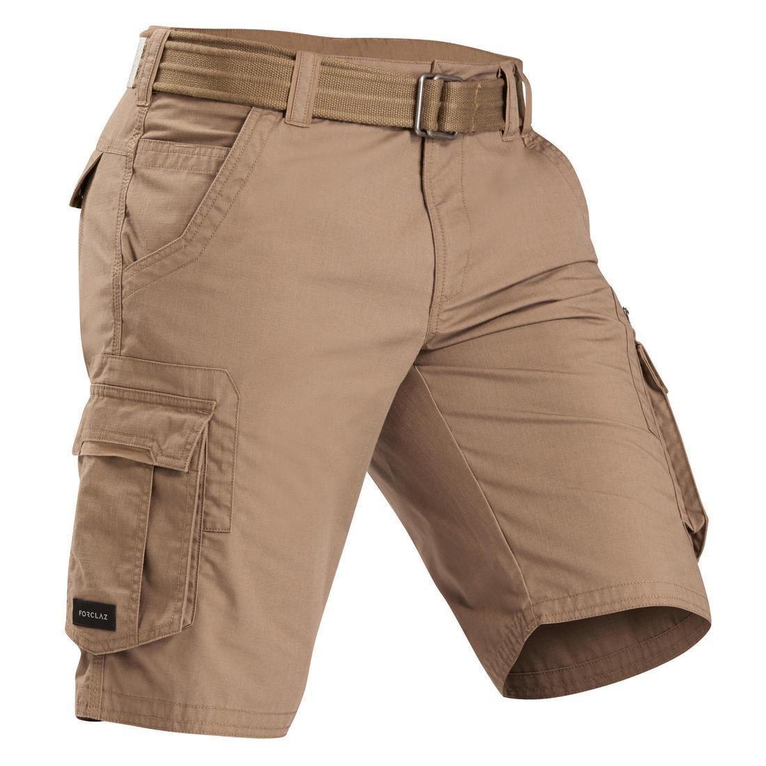 Men's Travel Trekking Cargo Shorts, TRAVEL 100, Brown, No Color, medium