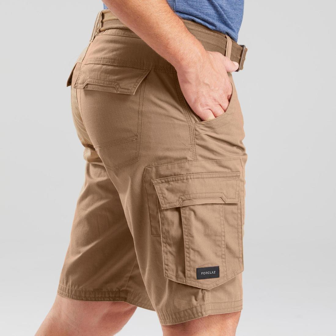 Men's Travel Trekking Cargo Shorts, TRAVEL 100, Brown, No Color, large image number 5