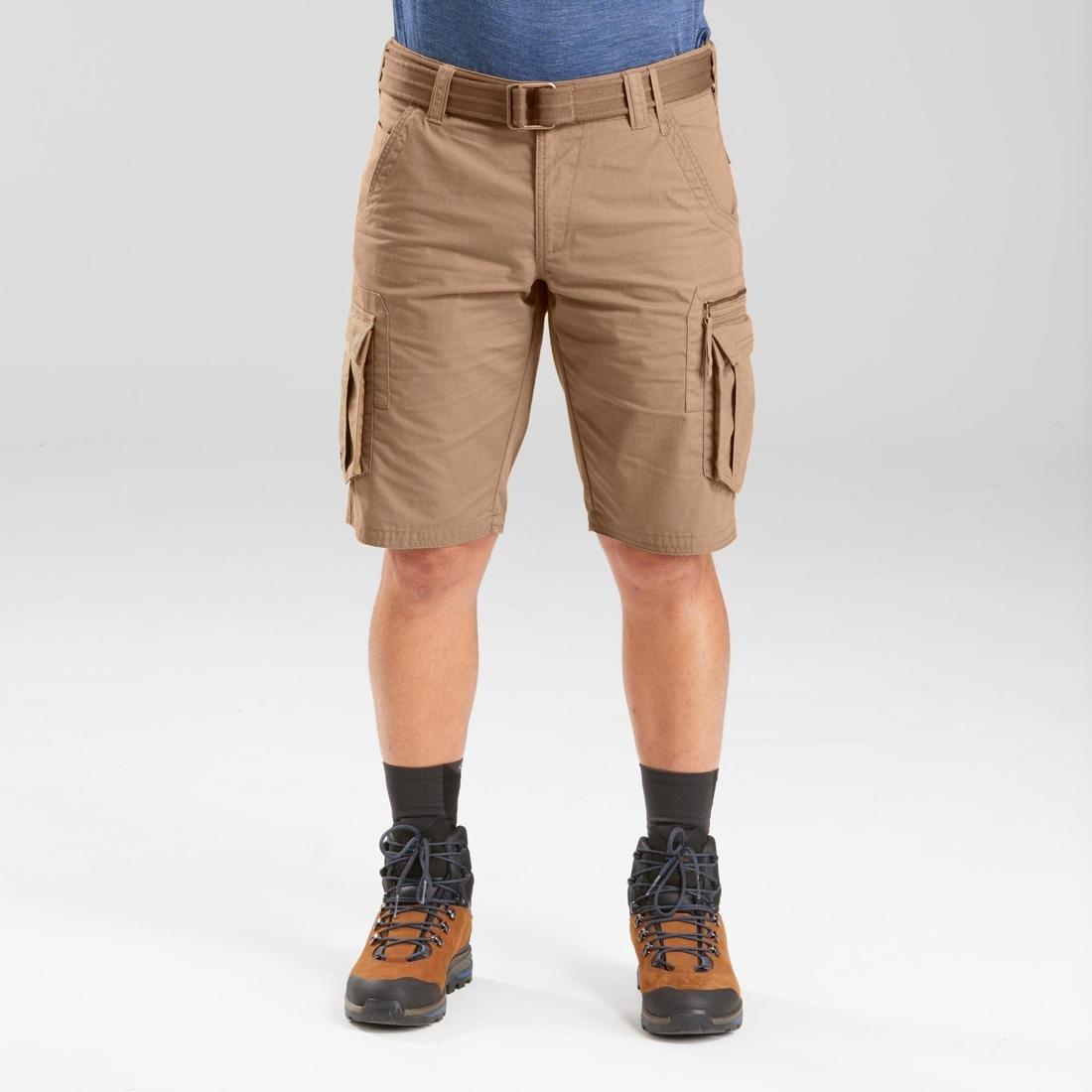Men's Travel Trekking Cargo Shorts, TRAVEL 100, Brown, No Color, large image number 6