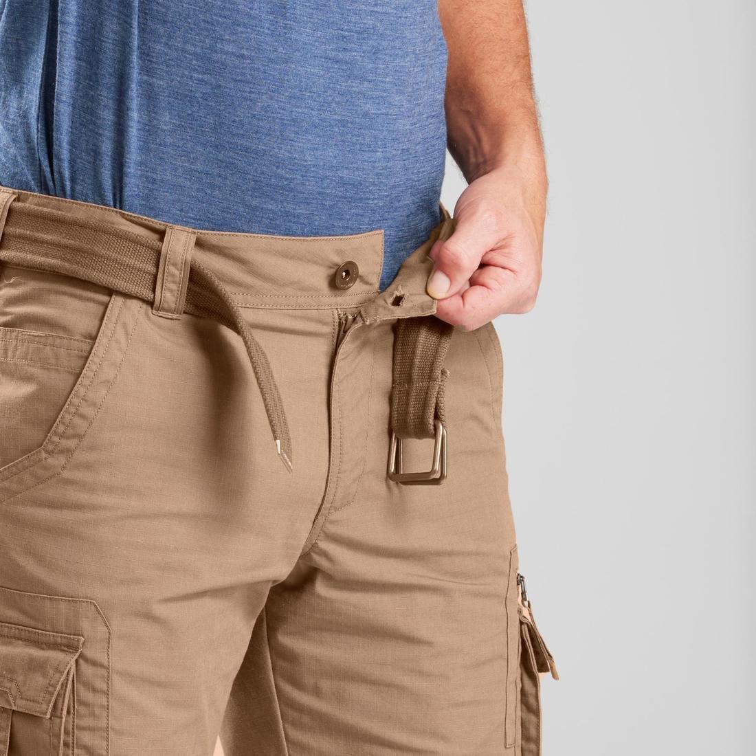 Men's Travel Trekking Cargo Shorts, TRAVEL 100, Brown, No Color, large image number 10