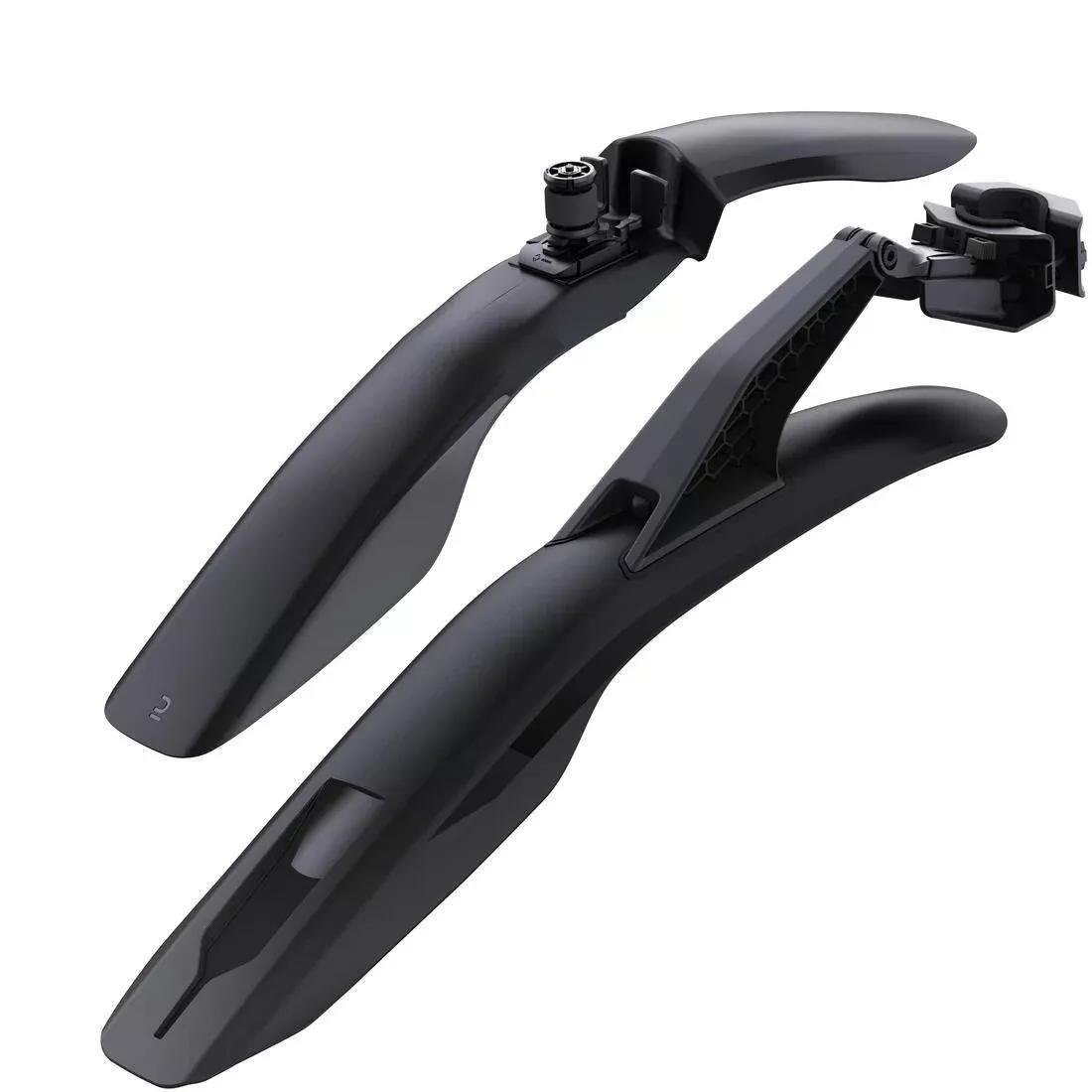 26-27.5-29 Mountain Bike Rigid Front & Rear Mudguard Kit, Black, No Color, large image number 0