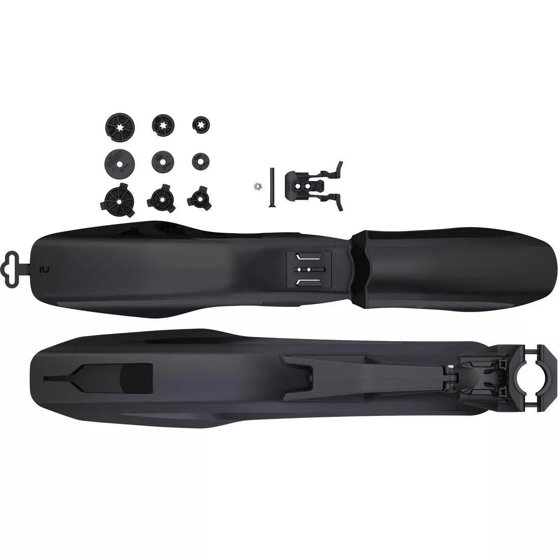 26-27.5-29 Mountain Bike Rigid Front & Rear Mudguard Kit, Black, No Color, large image number 1