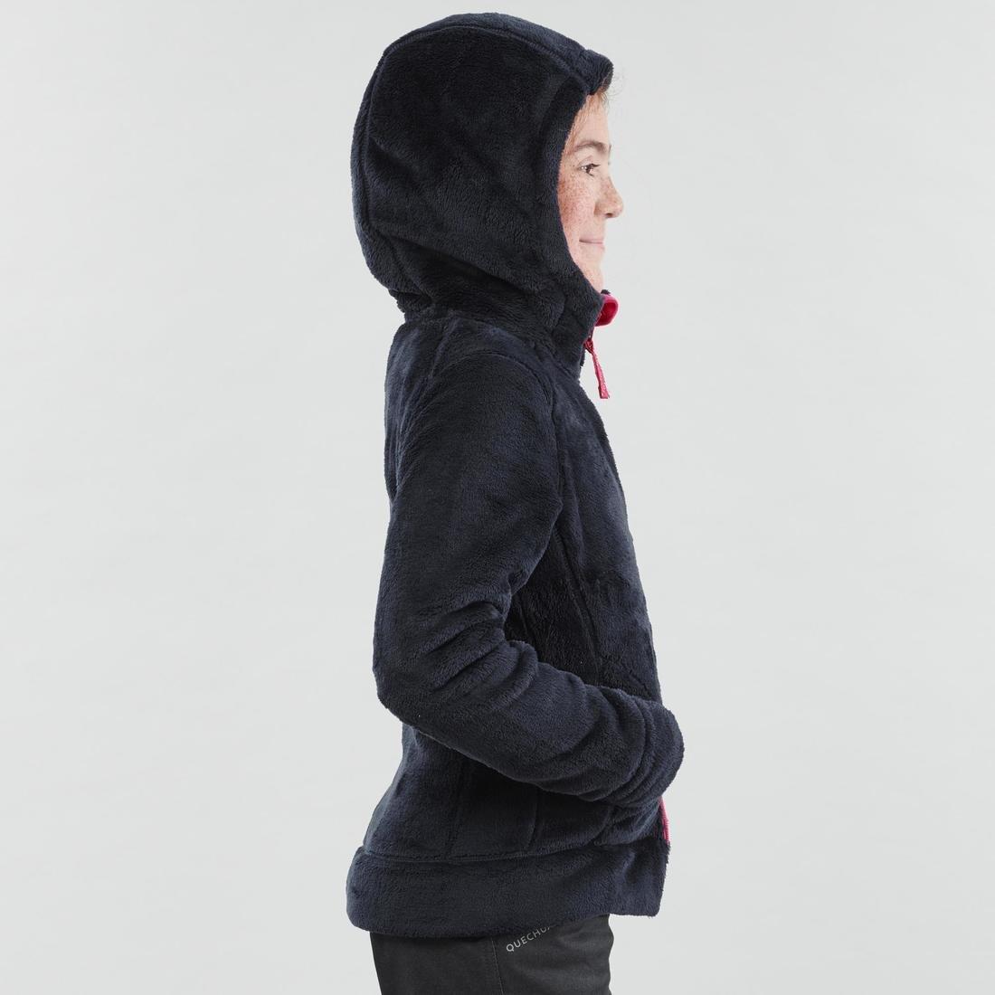 NAVY BLUE Kids' Warm Hiking Fleece Jacket - MH500 Aged 7-15, , large image number 4