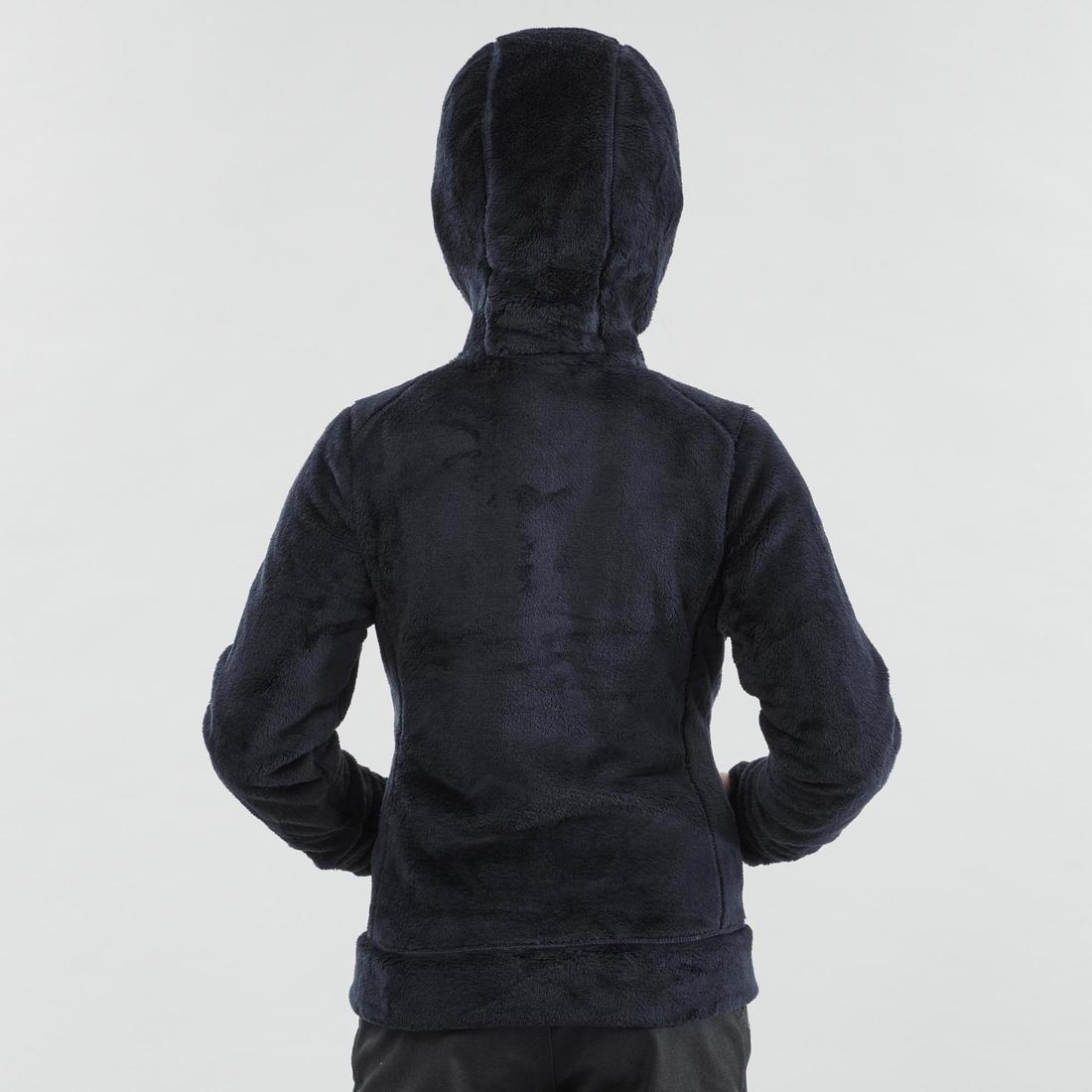 NAVY BLUE Kids' warm hiking fleece jacket NH500 - 7-15 years Zip, No Color, medium