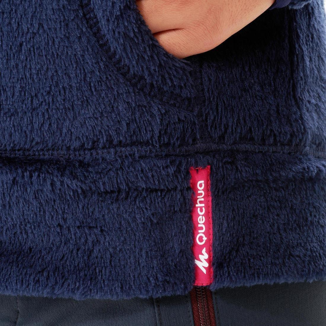 NAVY BLUE Kids' Warm Hiking Fleece Jacket - MH500 Aged 7-15, , large image number 11