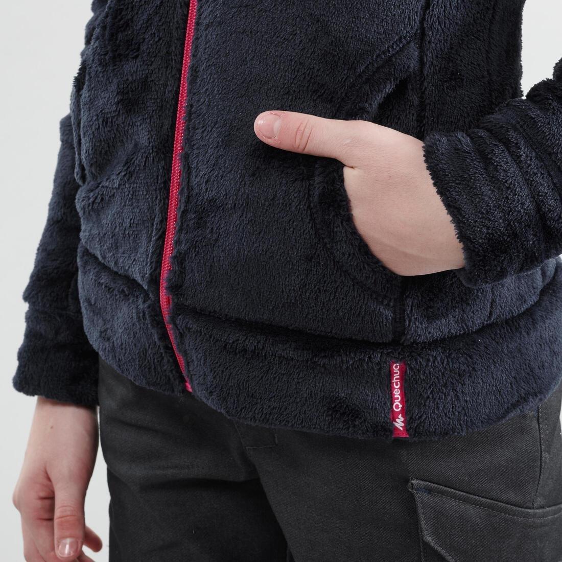 NAVY BLUE Kids' Warm Hiking Fleece Jacket - MH500 Aged 7-15, , large image number 14