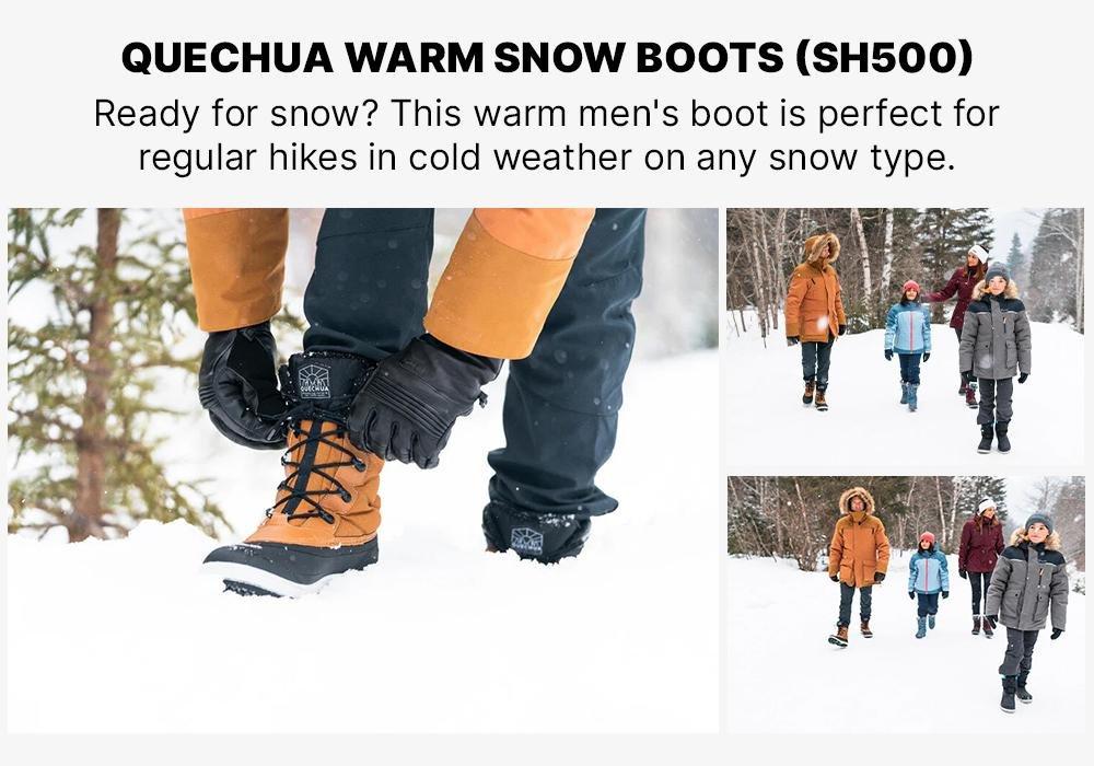 BLACK Men's Warm Waterproof Snow Hiking Boots  - SH500 X- WARM - Lace, No Color, large image number 12