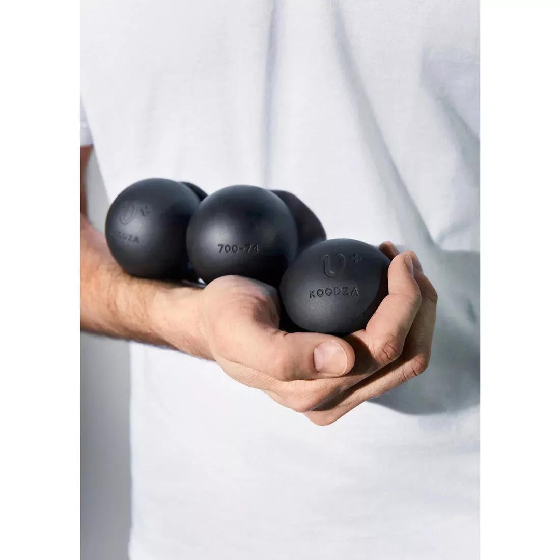 3 Upsilon+ Soft Competition Petanque Boules, Black, No Color, large image number 1