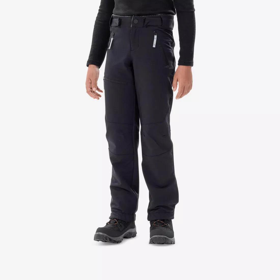 QUECHUA - Kids Hiking Warm Water Repellent Trousers Sh500 X-Warm, Black