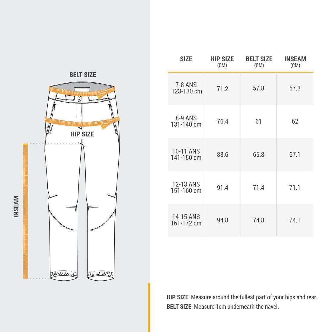 Kids Girls Warm Water-Repellent Hiking Trousers Sh500 X-Warm, Black, , large image number 2