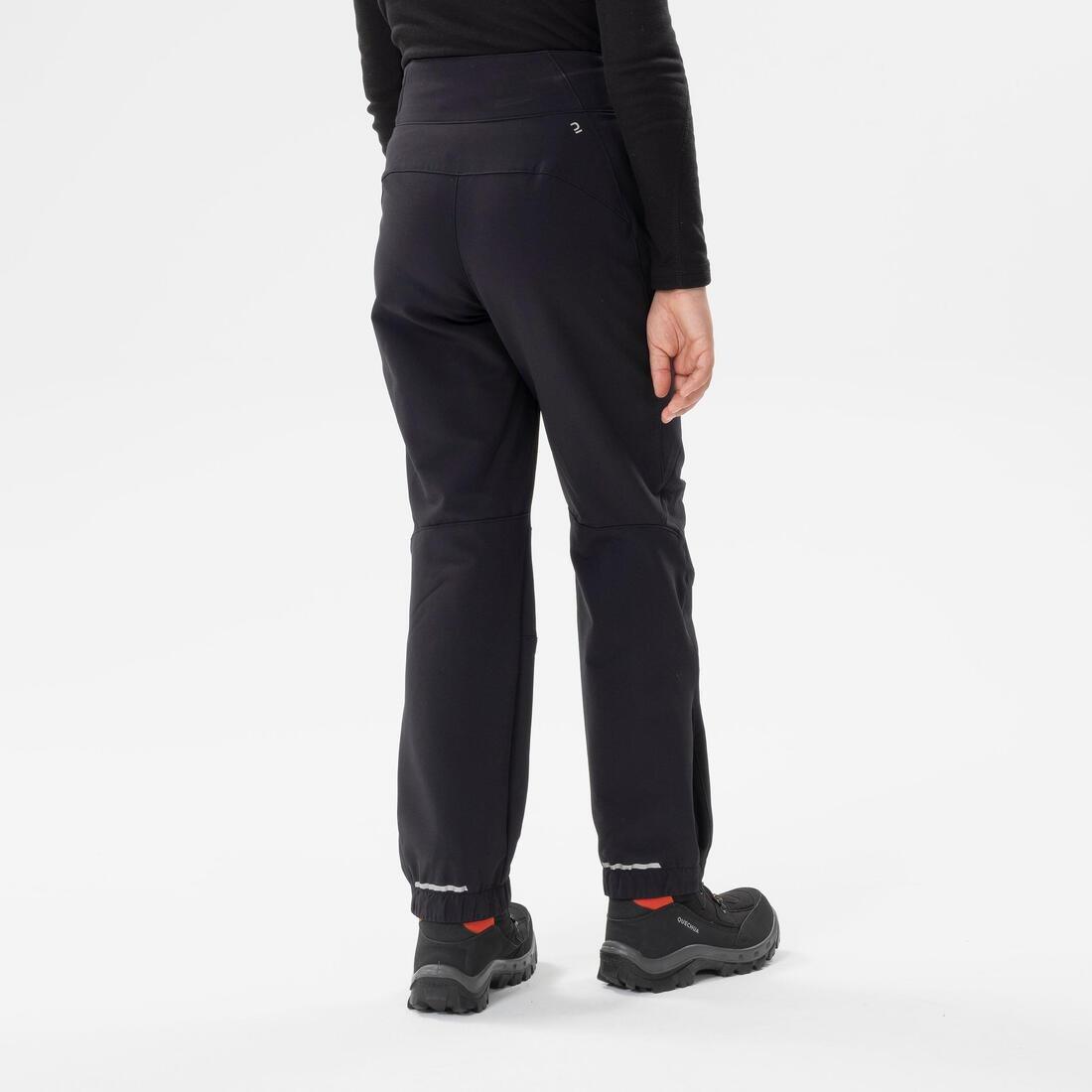 Kids Girls Warm Water-Repellent Hiking Trousers Sh500 X-Warm, Black, , large image number 3