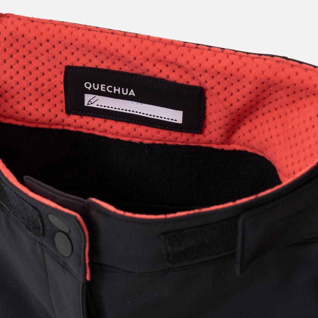 Kids Girls Warm Water-Repellent Hiking Trousers Sh500 X-Warm, Black, , large image number 6