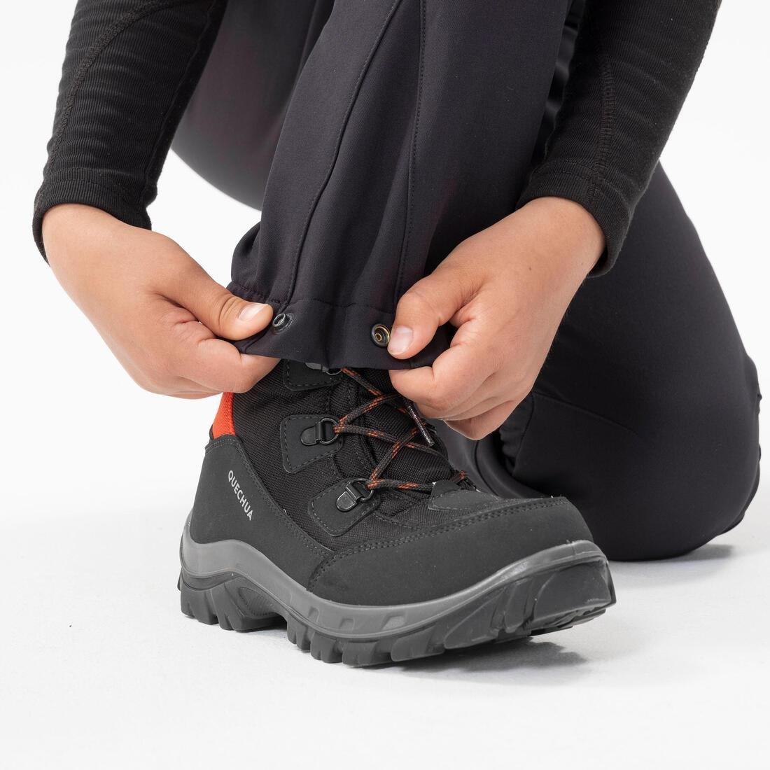 Kids Girls Warm Water-Repellent Hiking Trousers Sh500 X-Warm, Black, , large image number 8